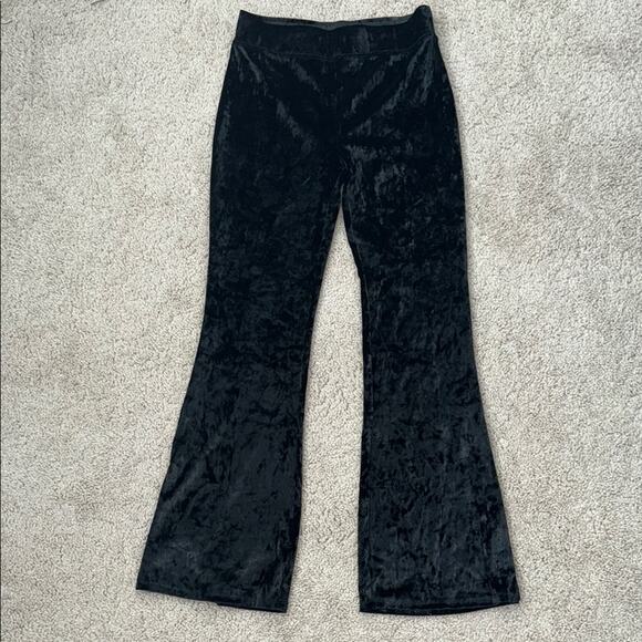 Melrose and Market Black Velvet Flare Pull On Pants Kids Medium - Picture 1 of 5